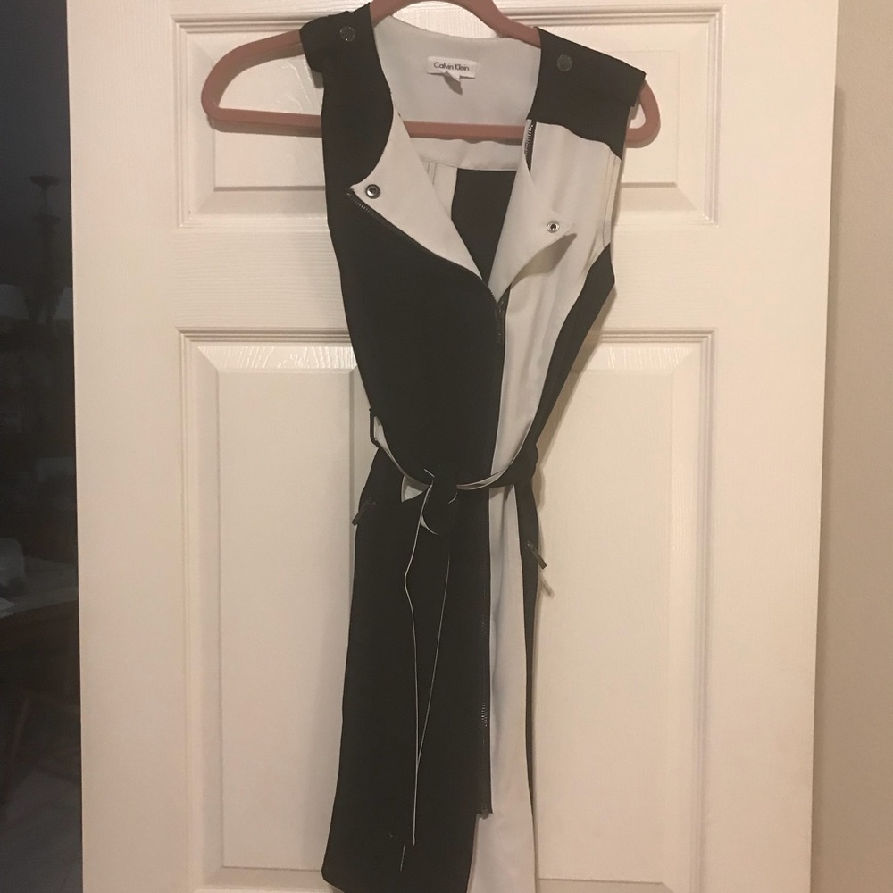 Calvin Klein black and white dress